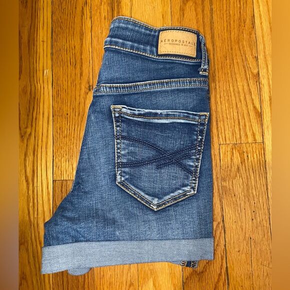 AÈROPOSTALE High Waisted Denim Midi Shorts - Picture 2 of 3